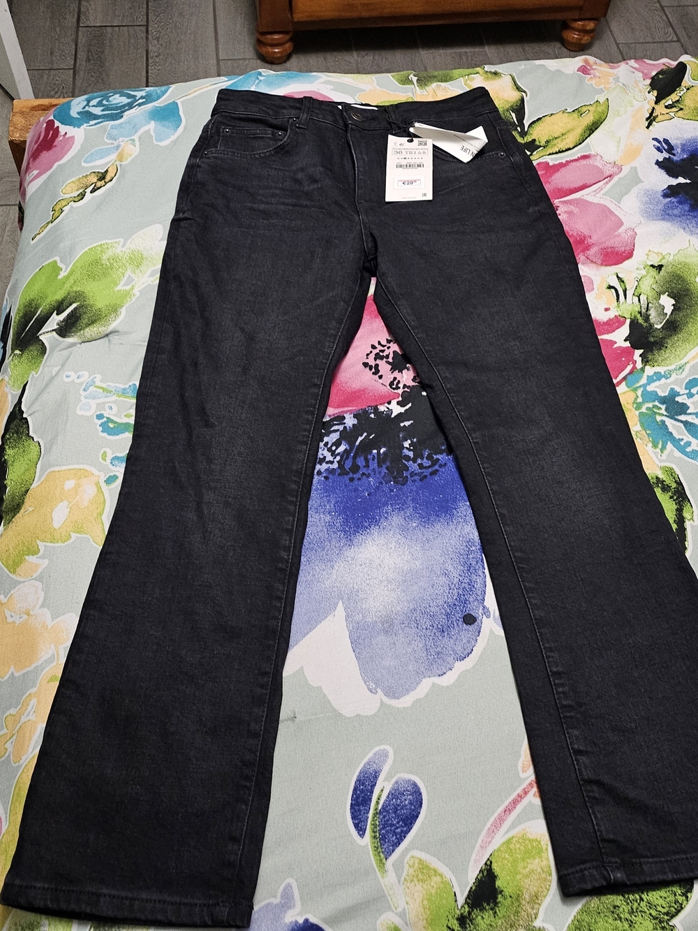 Zara Black Flared Wide-Leg Jeans